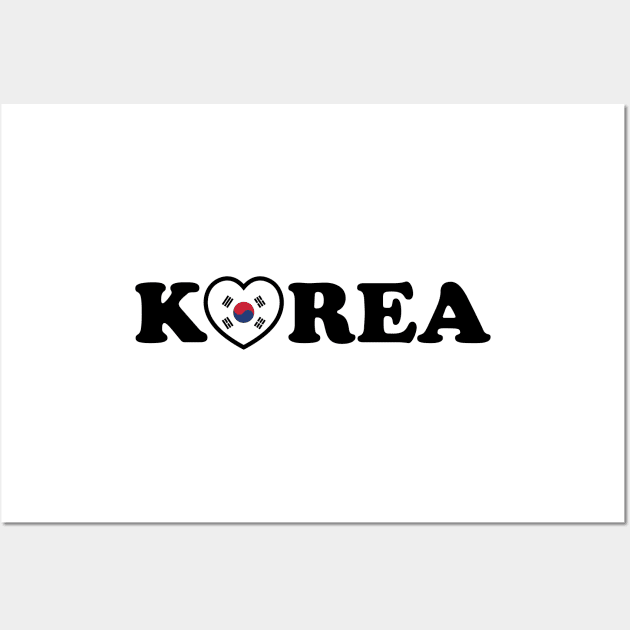 Korea Love Heart Flag Wall Art by tinybiscuits